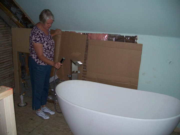 Our new soaking tub in the master bath.